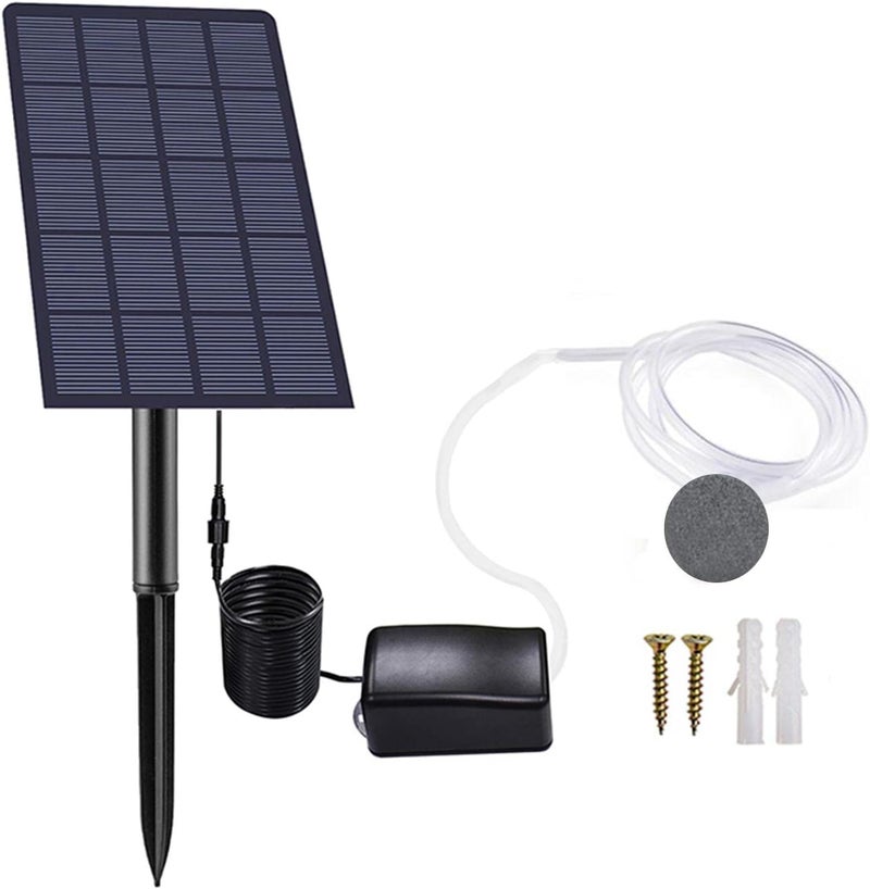 woobles Solar Water Air Pump,2.5W Solar Oxygen Air Fountain Pump Battery with Air Hoses and Bubble Stones - Air Bubble for Fish Tank, 3 Mode&No Noise Solar Pond Aerator for Pond Fishing Pool Oxygen - Image 1